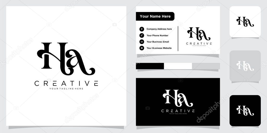 Initial HA or AH Logo Design Vector Template