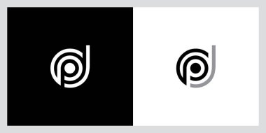 DP or PD letter logo design template vector