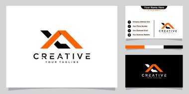 İlk XA, AX Alfabe Harflerin Logosu Monogramı