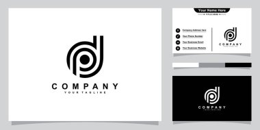 DP or PD letter logo design template vector