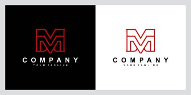 M harfi ilk logo tasarım vektör şablonu