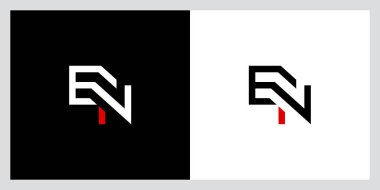 EN veya NE harfi logo tasarım şablonu vektörü
