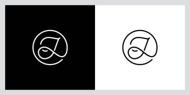 J Başlangıç El Yazısı logo şablonu vektörü