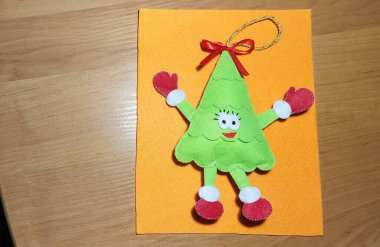 Yeşil dans eden Noel ağacı, zanaat, oyuncak, kesilecek parçalar