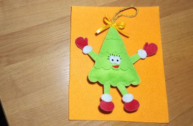 Yeşil dans eden Noel ağacı, zanaat, oyuncak, kesilecek parçalar