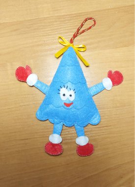 Mavi dans eden Noel ağacı, el işi, oyuncak, kesilecek parçalar