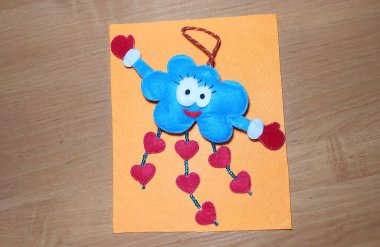 Aşk bulutu, Sevgililer Günü, el işi, oyuncak, hediye, kalp, aşk, dikiş, kesilecek parçalar