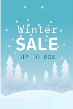 İndirim kış satışı vektör illüstrasyonu.