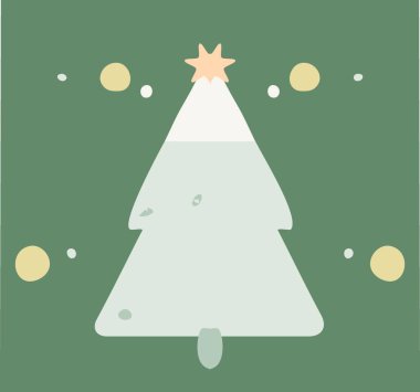 Noel ağacının düz renk çizimi