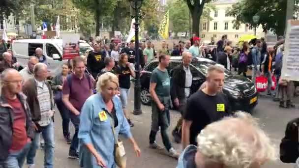 Den Haag Belanda September 2021 Demonstrasi Den Haag Belanda Melawan — Stok Video