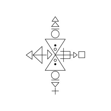 Geometrik şekillerden oluşan simetrik soyut tasarım, görsel olarak çarpıcı ve modern bir model yaratıyor.