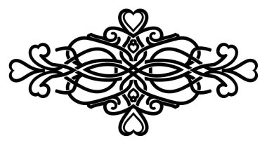 Sevgililer Günü, düğün ya da romantik durumlar için girdap desenli zarif bir kalp tasarımı.