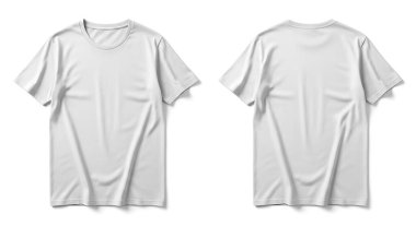 Tasarımcılar ve markalar için zarif beyaz tişört modeli, tasarım ve markalaşma stratejilerini temiz ve modern tarzda sergilemek için ideal