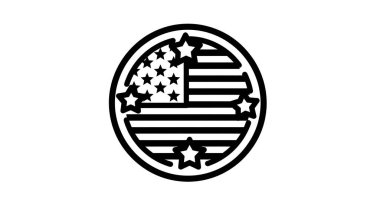 Vatansever Amerikan bayrağı dizaynı. Çemberde yıldızlar var. Özgürlük ve demokrasiyi simgeliyor.