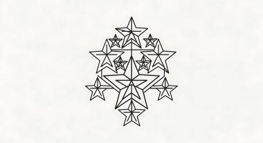 Tasarım ilhamı için çoklu noktalı şekilli zarif geometrik yıldız deseni