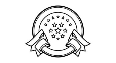 Zarif kurdele pankartıyla göz kamaştırıcı bir yıldız patlaması tasarımı. Ödüller, tanınma ve kutlama temaları için mükemmel.