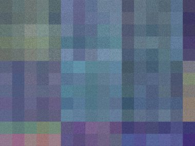 Mavinin çeşitli tonlarında, kareler ve dikdörtgenlerden oluşan renkli bir yama. Görüntü soyut ve o da farklı desenler ve dokulardan oluşan bir kolaj. Manzara canlı ve canlı.