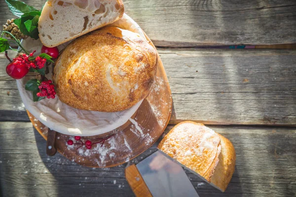 Pão Francês Boule Cortado Fatias — Fotografia de Stock