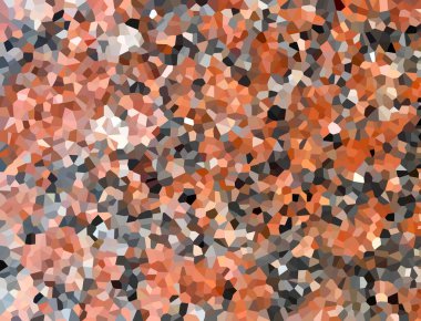 Düzensiz çokgenler içeren soyut mozaik desen turuncu, kahverengi, siyah, beyaz ve gri renkli tasarım veya sanatsal kullanım için dokulu arka plan