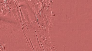 Üzerinde kabartma çizgiler ve çizikler olan sessiz mercan pembesi ile desenli bir yüzeye yakın çekim yapmak, sert ama minimalist bir görünüm ile soyut bir desen oluşturur..