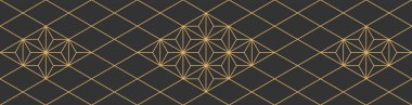 Soyut altın rengi siyah çizgi. Geometrik altıgen doku arka planı. Japon yaprağı şebeke şablonu. retro biçimli konsept.