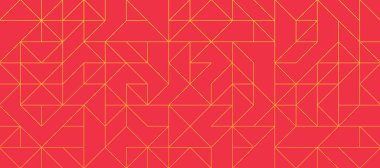 Soyut kırmızı altın çizgisi. Geometrik üçgen doku arka planı. Japon deseni. retro biçimli konsept.