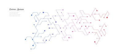 Soyut kırmızı mavi altıgen. Geometrik devre dokusu arka planı. Bilimsel teknoloji. ağ kavramı.