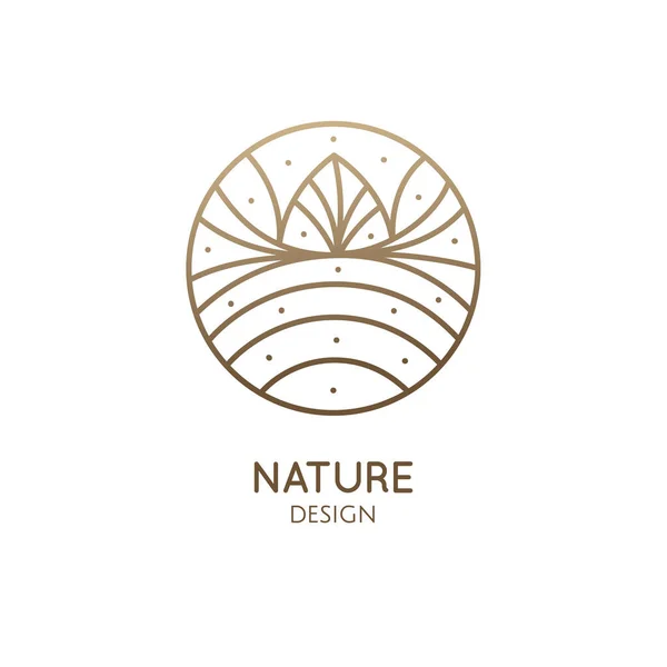 Natur lineares Logo Waldlandschaft — Stockvektor