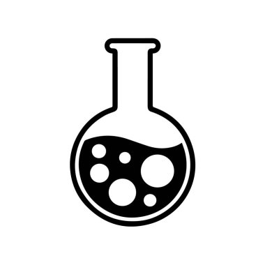 Beyaz arkaplanda izole edilmiş yuvarlak bir şişenin siyah beyaz çizimi