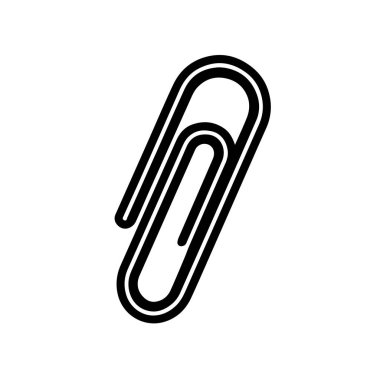 Basit bir tasarımda beyaz arkaplanda izole edilmiş siyah beyaz bir ataç