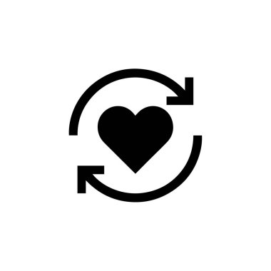 Sağlık ve sağlık uygulamaları için beyaz arkaplanda kalp tazeleme simgesi izole edildi