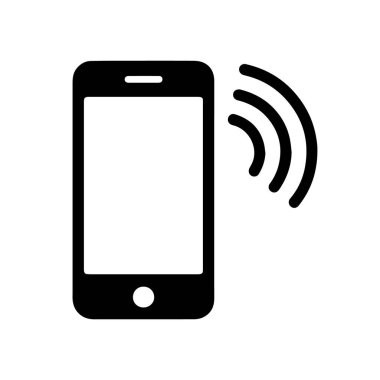 Beyaz arkaplanda izole edilmiş bir akıllı telefonun siyah beyaz çizimi