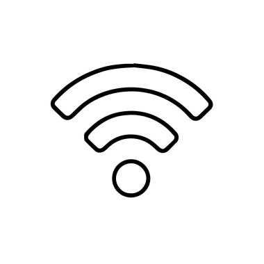 Beyaz arkaplanda izole edilmiş kablosuz sinyal simgesi, temiz ve modern bir tasarım ile bağlantı, internet erişimi ve ağ iletişimini sembolize eder
