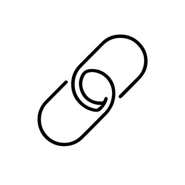 İki zincir birbirine bağlı, beyaz arka planda izole edilmiş, basit ama güçlü bir dizaynda bağı, gücü ve birliği sembolize ediyor.