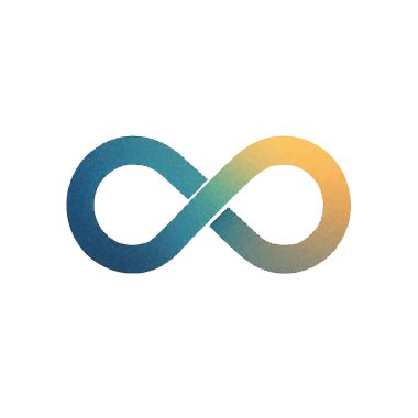 Sonsuzluk sembolü beyaz arkaplanda izole edilmiş, sonsuz olasılıkları temsil ediyor