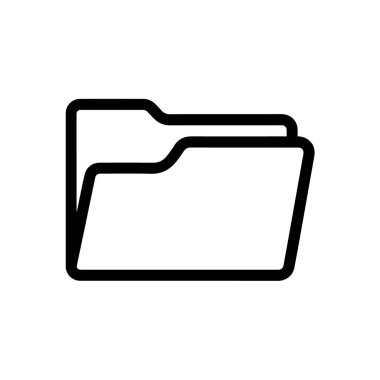 Dizin simgesi beyaz arkaplanda izole edilmiş, dosya depolama ve organizasyonunu içeriklerin etiketlenmesi ve kolay tanımlanması için sekme ile temsil ediyor