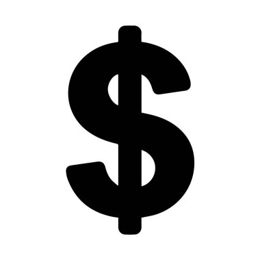 Beyaz arka planda izole edilmiş dolar işareti, Amerikan para birimi ve küresel finans sembolü, değeri, ticareti ve ekonomik gücü temsil ediyor.