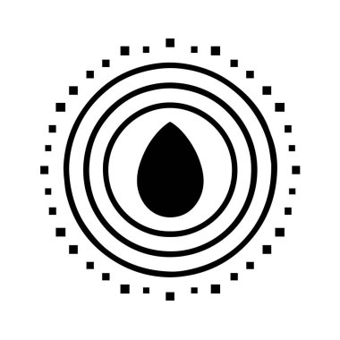 Merkezinde saflığı ya da özü temsil eden damlacık şeklinde eşmerkezli bir daire tasarımı.