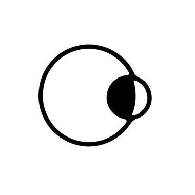 Bir göz bebeğiyle basit bir siyah beyaz çizim.