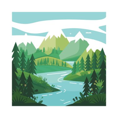 Yeşillikle kaplı dağ manzarası