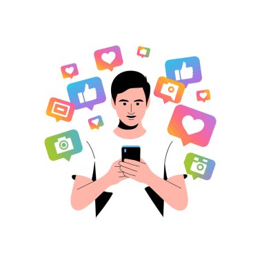 Sosyal Medya Etkileşimi Yapan Adam