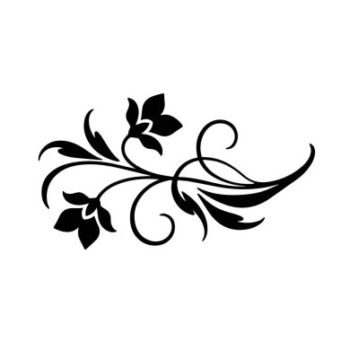 Beyaz arka planda çiçek açan zarif çiçek dalı çeşitli tasarımlar için zarif ve zarif bir botanik çizimi sergiliyor.