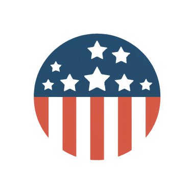 Yuvarlak şekilli yıldız ve çizgili vatansever Amerikan bayrağı.