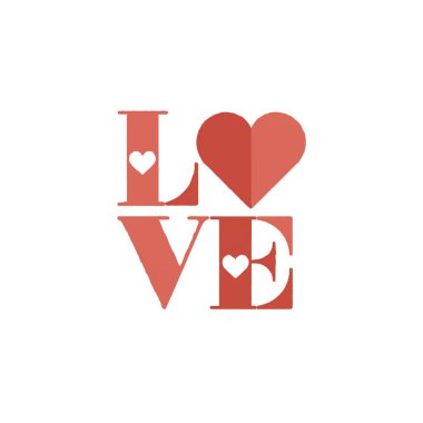 Sevgililer Günü için kalp sembolleriyle çarpıcı bir aşk tipografisi