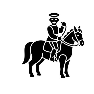 Modern yeteneklerle at sırtında jest yapan şık bir binici.