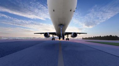 Sabah erkenden havalimanı uçakları kalkıyor.