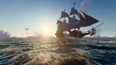 Bir yelkenli, engin denizde tek başına yelken açar.