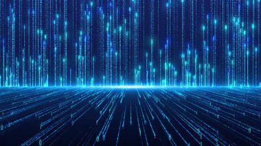 Dijital yağmur uzay mekiği teknolojisi arka planı