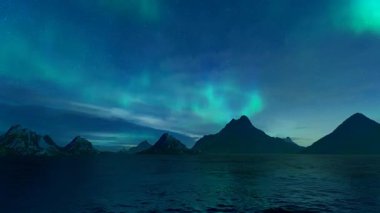 Renkli Kuzey Işıkları manzarası