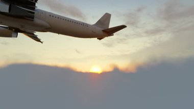 Uçak bulutların arasından uçarak uzaklık 2 'ye ulaşır.